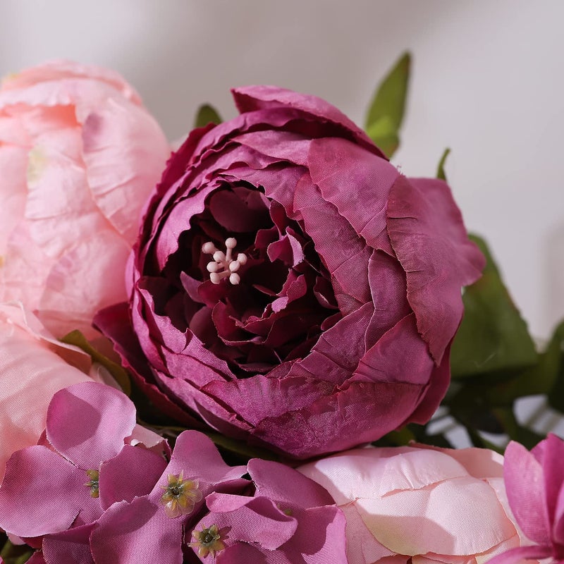 Duovlo Fake Flowers Vintage Artificial Peony Silk Flowers Wedding Home Decoration,Pack of 1 (New Sweetened Bean) - Image 5